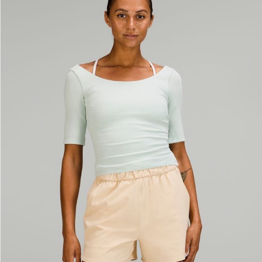 Ribbed half sleeve tee